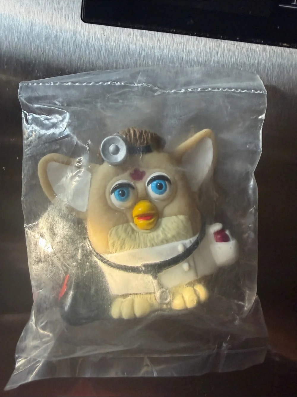 Novelty Vintage 2000 Bear Furby Doctor Finger Puppet  -